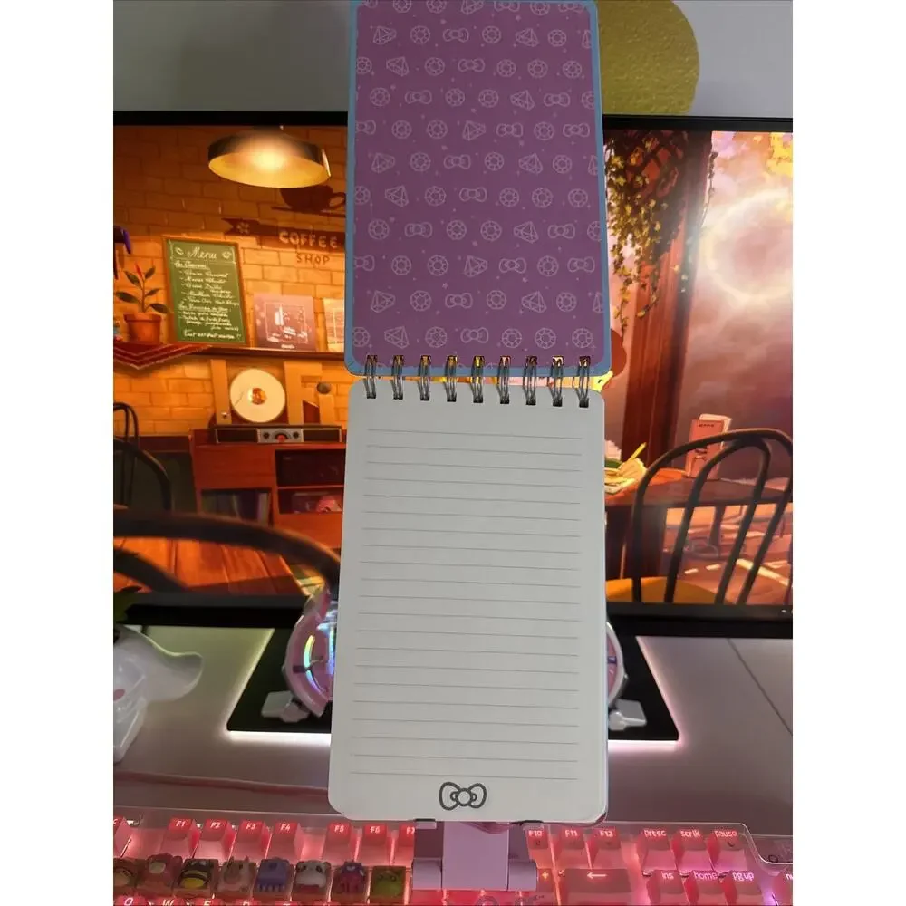 Hello Kitty Spiral Notebook HK Bejeweled Metallic Top Blue Elastic 2024 Sanrio